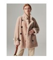 Sheep shearling double-row thick jacket