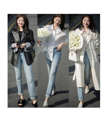 Türkische Jeans, locker drapierte Hose mit geradem Bein 