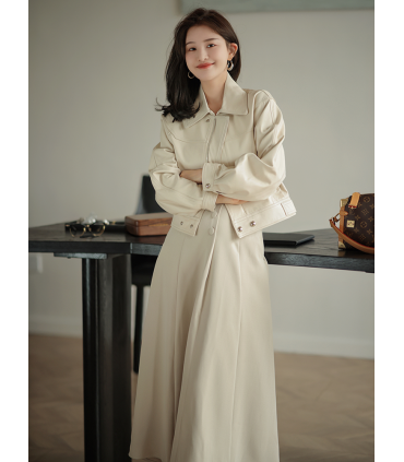 Setelan biker kulit fashion kulit retro Queen