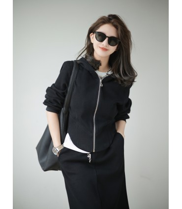 セーターセット フード付きセーター レイジーAラインスカート 