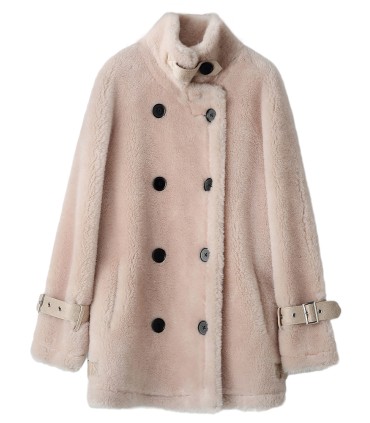 Sheep shearling double-row thick jacket