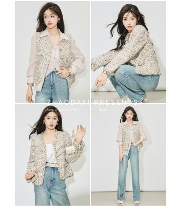 CC Xiaoxiang fesyen tweed Jaket Xiaoxiang