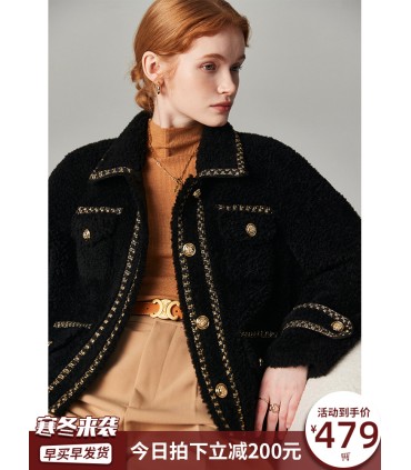 Sheep shearling short Korean Haining jacket