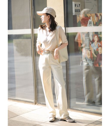 Minimalistisch all-match bottoming shirt met ronde hals