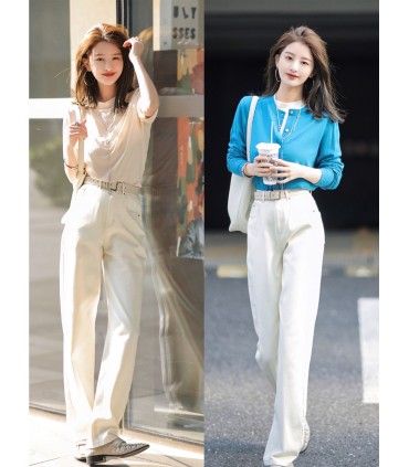 미니멀 라운드넥 올매치 바텀 셔츠