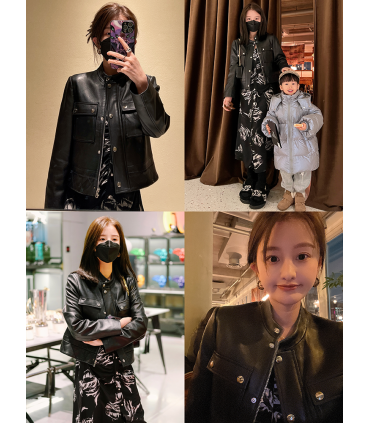 Jaket kulit retro kasual fesyen