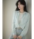 Kemeja Denim Asetat Baju Biru Longgar