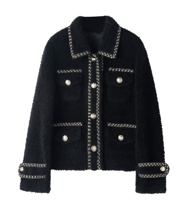 Får shearling kort koreansk Haining jacka