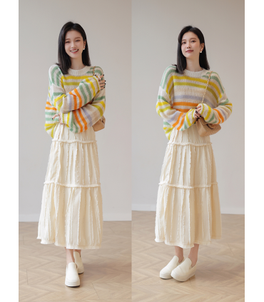 Spódnica z frędzlami Luźna temperamentowa spódnica tortowa 