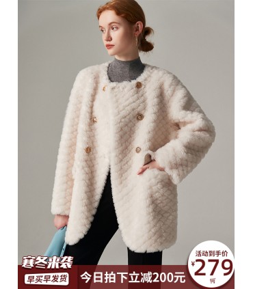 Double Sheep Shearing Breasted damesjas