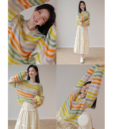 Colour Healing Loose Textured Sweter 