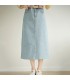 Lagu Asli Skirt Denim Fesyen Retro Skirt Lurus 
