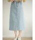 Lagu Asli Skirt Denim Fesyen Retro Skirt Lurus 