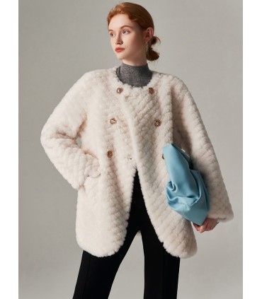 Double Sheep Shearing Breasted damesjas