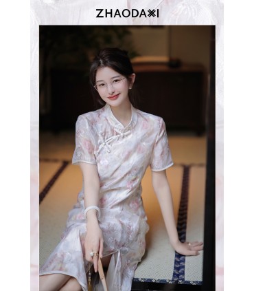 Cheongsam-jurk met opstaande kraag in nationale stijl