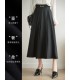 Spade A skirt pinggang tinggi skirt berlipat hitam 