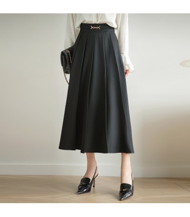 Spade A Rock mit hoher Taille, schwarzer Faltenrock 