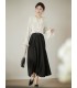 Spade A skirt high waist black pleated skirt 