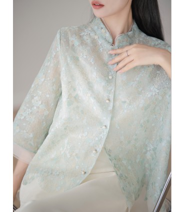 Mengyanyu camisa suelta de moda con cuello alto 