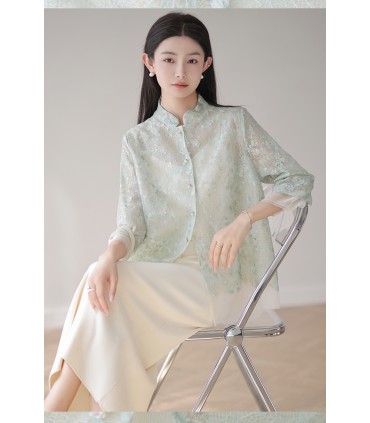 Áo sơ mi cổ đứng thời trang Mengyanyu 