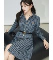 Gonna in denim con moneta d'oro design sense gonna camicia stampata 