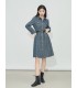 Gold coin denim skirt design sense printed shirt skirt