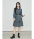 Gold coin denim skirt design sense printed shirt skirt