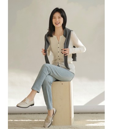 Silk Cashmere Spring Cardigan Lazy V-neck Cardigan