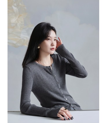 실크 캐시미어 스프링 가디건 레이지 브이넥 가디건