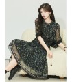 Black floral dress with starry sky 