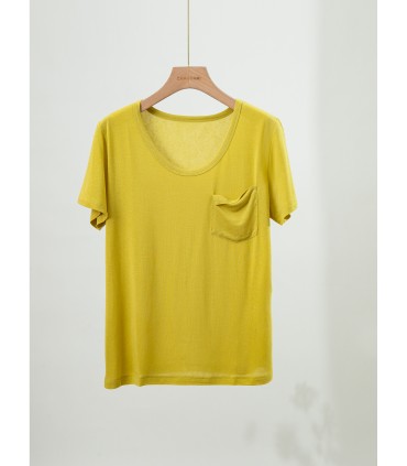 Linen Pocket Knitted Short Sleeve