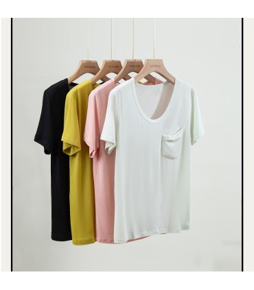 Linen Pocket Knitted Short Sleeve