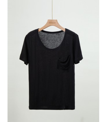 Linen Pocket Knitted Short Sleeve