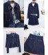 BF Denim Costume Revers Veste Taille Haute Jupe