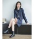 BF Denim Suit Lapel Jacket High Waist Skirt