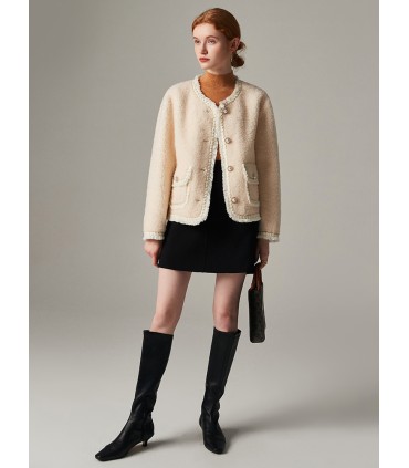 Kort fårklippningsjacka