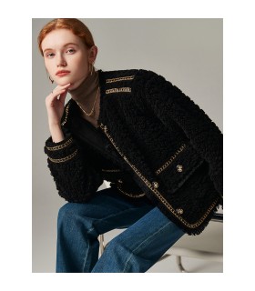 Veste de cisaillement courte en mouton 