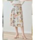 Oil painting skirt single-breasted slit A-line skirt 