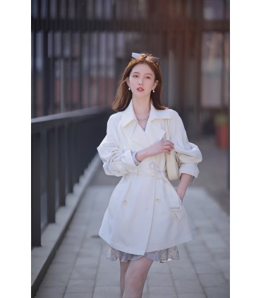 Lace-up revers windbreaker frakke 