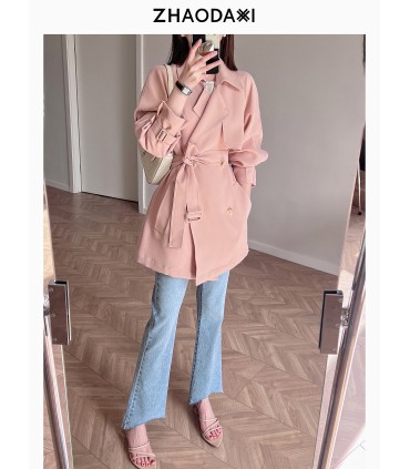 Lace-up revers windbreaker frakke 