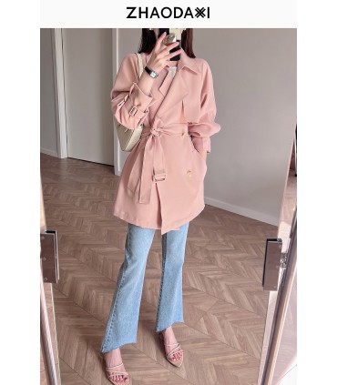 Lace-up revers windbreaker frakke 