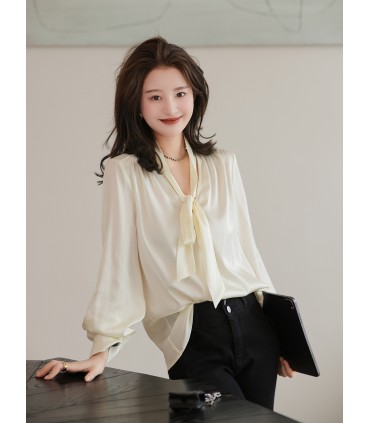 Camisa vitoriana Camisa elegante com fita 