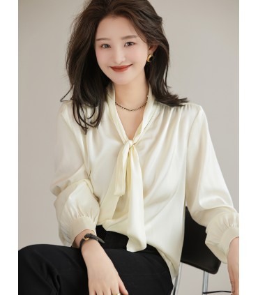 Camisa vitoriana Camisa elegante com fita 