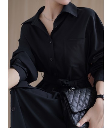 Saia matinal solta moda vestido camisa simples 