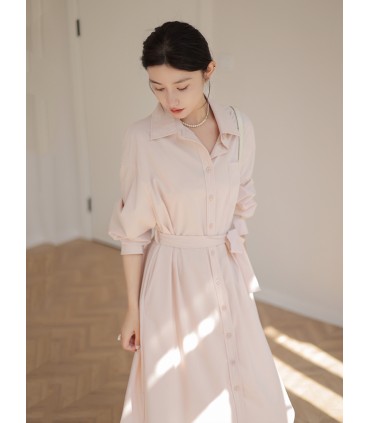 Jupe du matin lâche mode robe chemise simple 