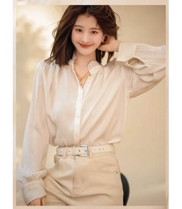 시칠리안 셔츠 루즈한 스탠드 칼라 셔츠