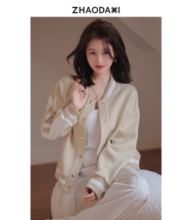 아세테이트 야구 재킷 레트로 패션 봄 재킷 