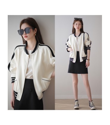 Acetaat baseballjack Retro mode lentejack 