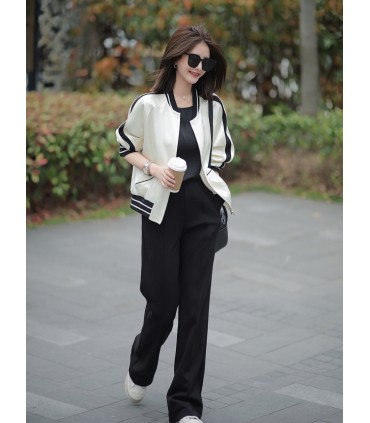 Acetaat baseballjack Retro mode lentejack 