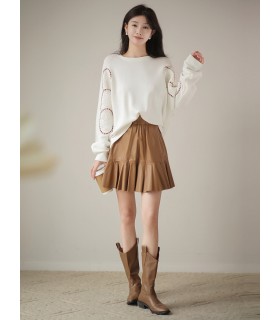 가죽스커트 질감있는 A라인스커트 